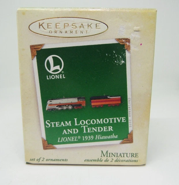 Hallmark Lionel 1939 Hiawatha Steam Loco & Tender Miniature Ornament Train NIB