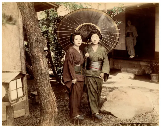 Japan, Japanese geisha Vintage albument print, tirage d&#039;époque,  Tirage a