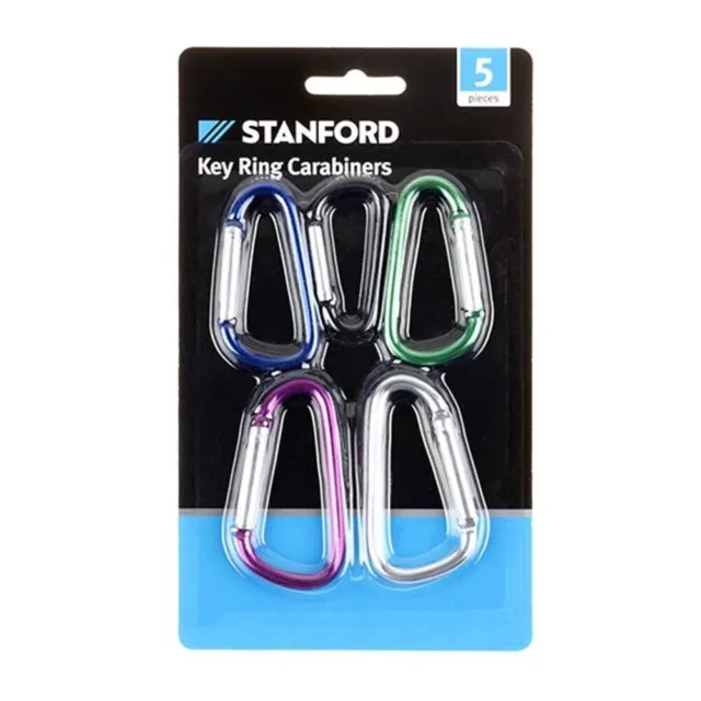 5X DURABLE ALUMINUM Snap Carabiner Key Hook Chain for Camping and