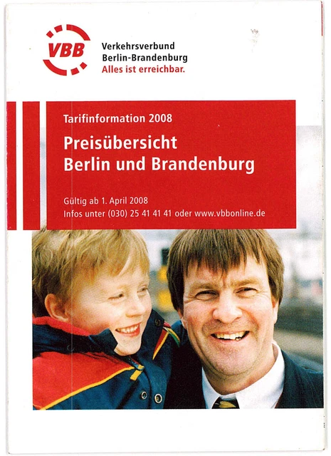 VBB VERKEHRSVERBUND BERLIN-BRANDENBURG Preisübersicht Tarifinformation ...