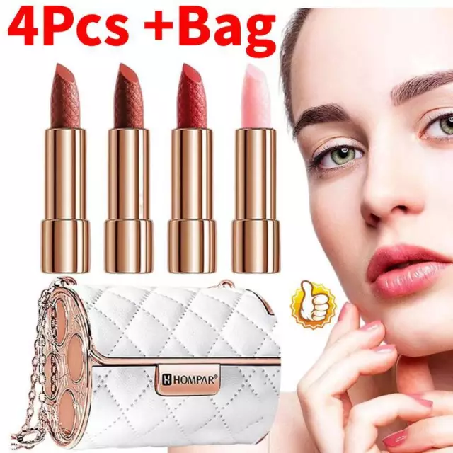 Set 4 pz rossetti velluto opaco con catena glamour - borsa regalo - FANTASTICO