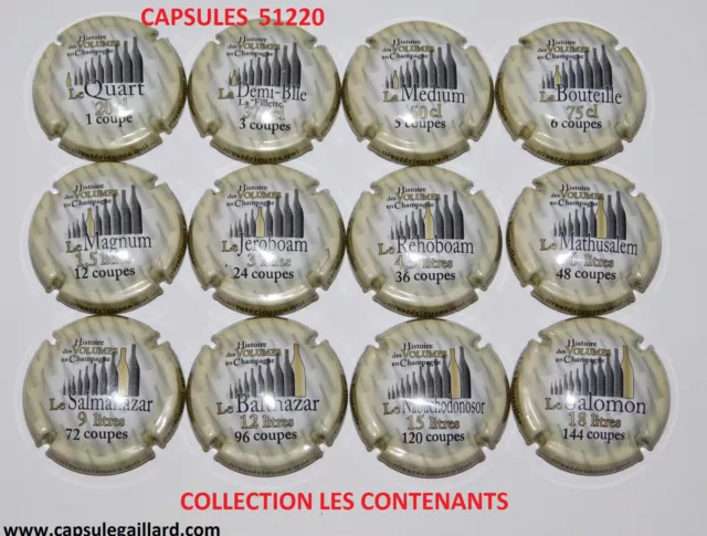 NEWS - SERIE DE 12 CAPSULES DE CHAMPAGNE - GENERIQUE  "Les Contenants"