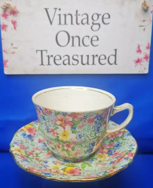 Royal Winton MARION CHINTZ * TEA CUP & SAUCER Set * Vintage 1950s VGC (b)