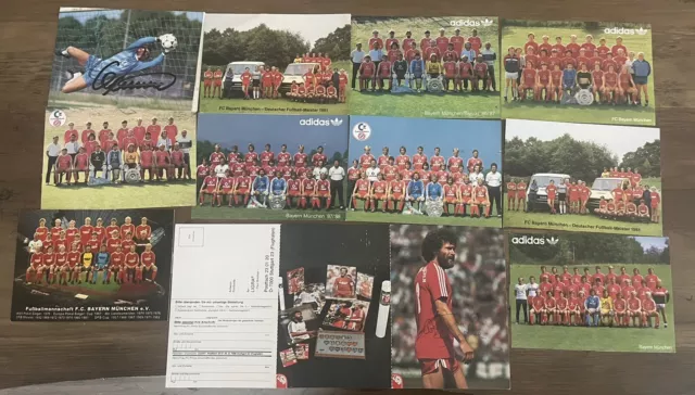 53 FC Bayern München Bundesliga Autogrammkarten Sammlung Original Signiert 80er