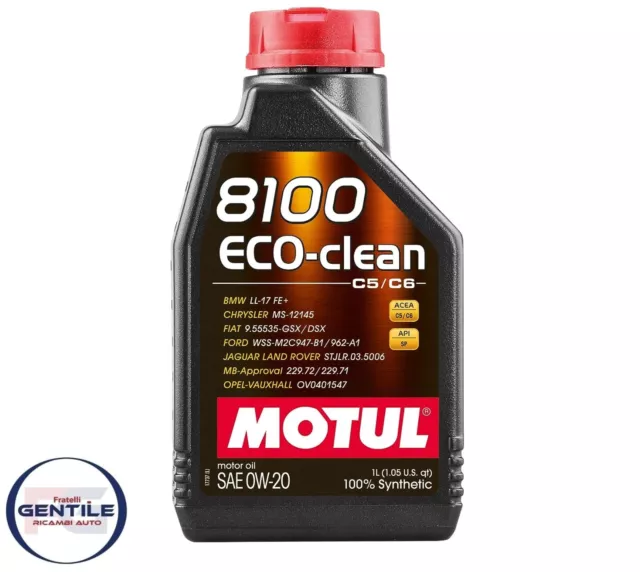 1Lt Olio Motore Motul 8100 Eco-Clean 0W-20 100% Sintetico Acea C5/C6 955535