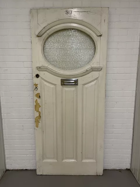 Reclaimed Victorian Edwardian Wooden Panel External Front Door 2125 x 915mm
