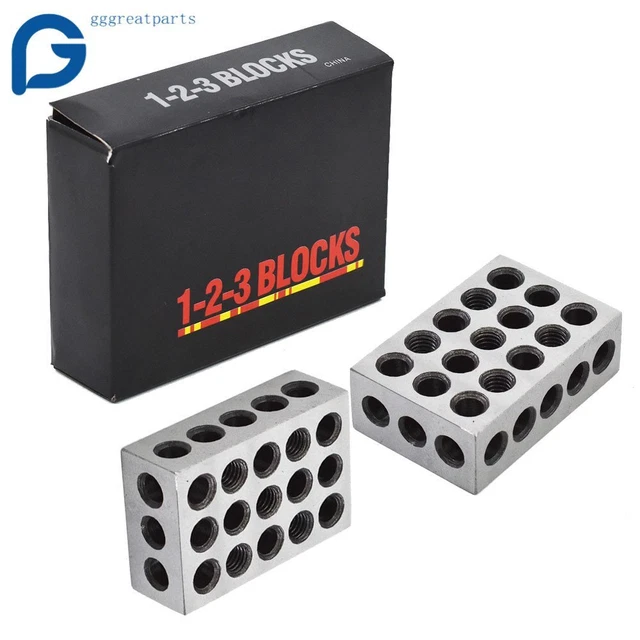 New 1 Matched Pair 1-2-3 Blocks 23 Holes .0002" Machinist 123 Ultra Precision