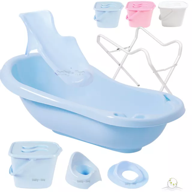 CLASIC SET BABYWANNE BABYBADEWANNE BADEN BADESITZ mit/ohne STÄNDER-weiss