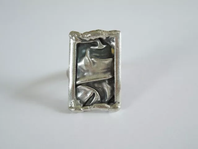 Abstrakter Modernist Ring aus unbekanntem Metall 7,1 g/Gr.58