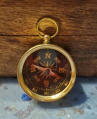 WORKING Brass Pocket Compass - Miniature Necklace Pendant Vintage Antique Style