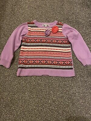 Girls Marks snd Spencer M&S Indigo Collection Lilac Purple Jumper Age 2-3 Years