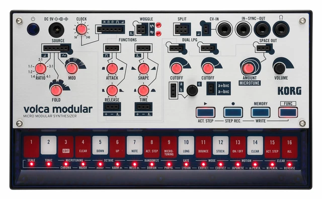 Korg Volca Modular Mikromodular Synthesizer 8 Module 50 Patchpunkte Synth Kabel