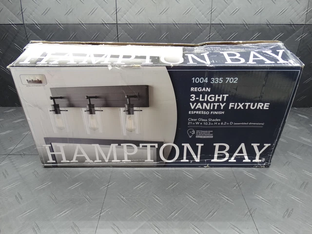 Vidrio transparente de tocador Hampton Bay Regan 21 en 3 bronce espresso para baño