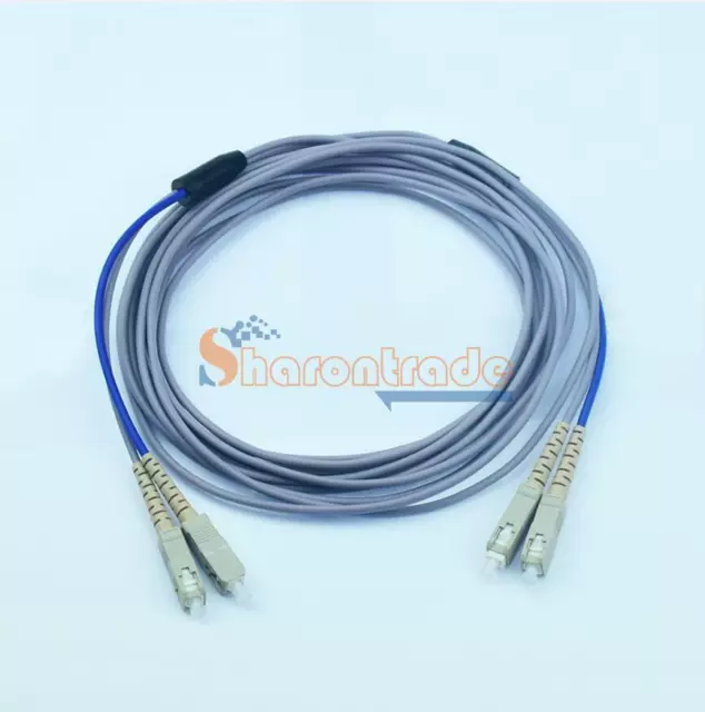 Armored Cable Fiber Patch Cord SC to SC UPC Pigtail Multi-Mode Cables Duplex 10M