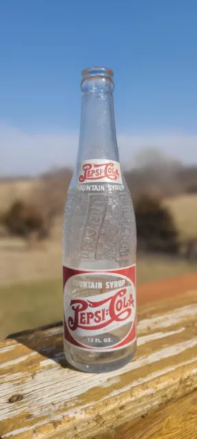 Pepsi : Cola double dot Fountain Syrup 12oz. Soda Pop Bottle Jackson Tenn