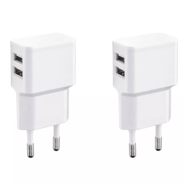 2x USB Netzteil Ladegerät Doppel-USB-Charger 2,4A Ladestrom 90° 2-Fach USB Lader