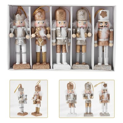 Jolik 6 Pezzi schiaccianoci Ornamento Set schiaccianoci di Legno di Natale Ornamenti 