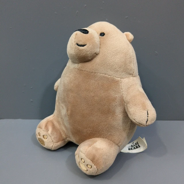 WE BARE BEARS Plush Small Sitting Grizzly Bear Cartoon Network Toy