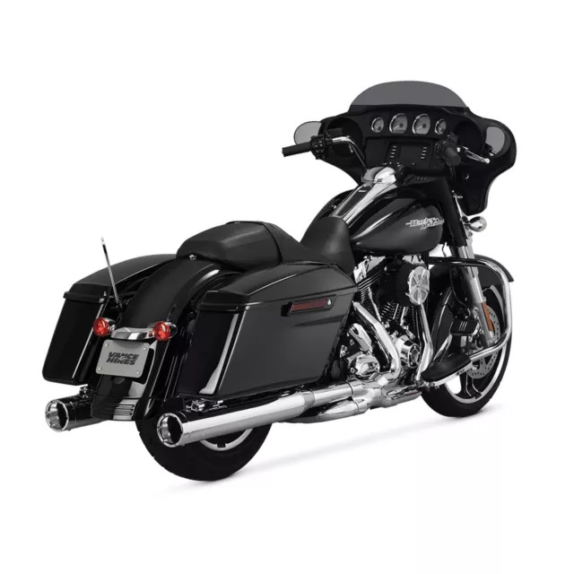 Vance & Hines 16773 Chrome Monster Round Slip-On Mufflers for 95-16 Touring. NEW