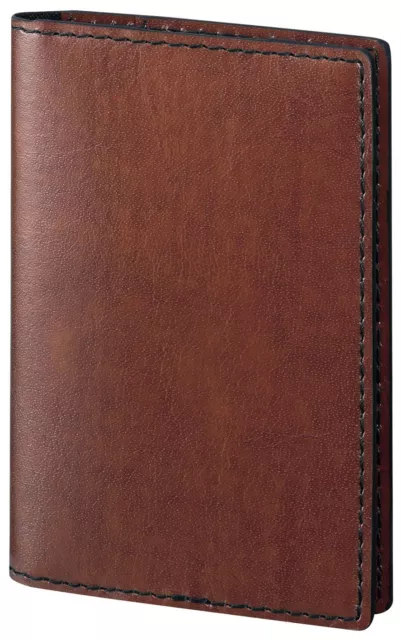 Reimei Fujii Business Card Holder Jotter Memo zeitVektor Leather Brown ZVN225C