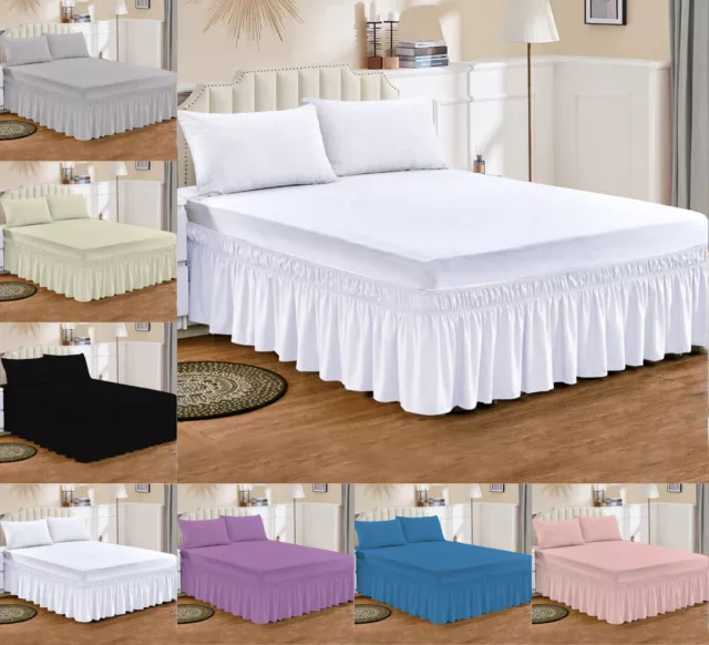 Extra Deep Fitted Valance Sheet Single Double King Super King Size Bed Sheets