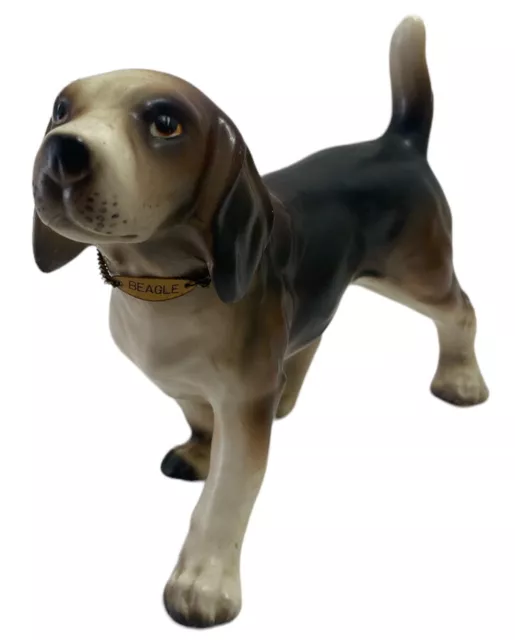 Beagle Dog 5 Inch Ceramic Figurine Collectible Vintage Japan