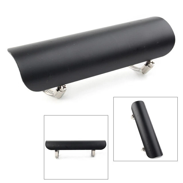 Nero Scarico Silenziatore Tubo Scudo Termico Collettore Copertura per Harley