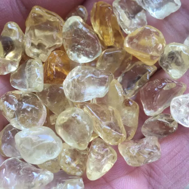 100g Bulk natural yellow quartz crystal crushed stone decoration sample