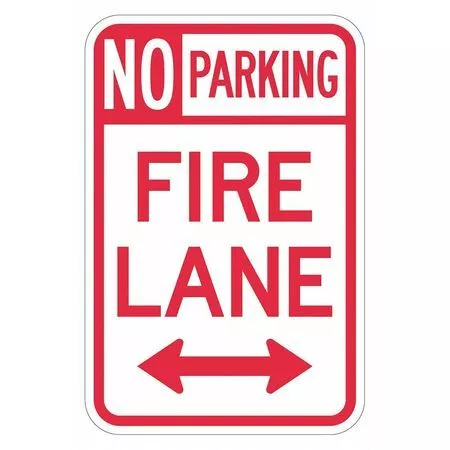 Lyle T1-2857-Dg_12X18 No Parking Fire Lane Parking Sign, 18 In Height, 12 In