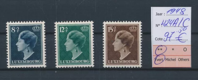 LR50580 Luxembourg 1948 grand duchess Charlotte lot MNH cv 97,5 EUR