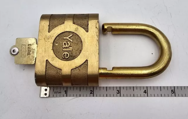 Large Commercial Size Yale Brass Padlock With 1 Key