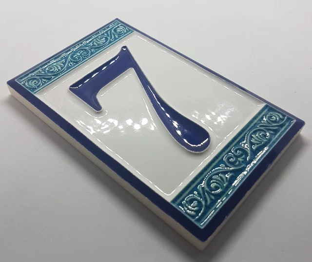 11cm x 7cm Greek Designed Ceramic Hand painted Italian Number Tiles