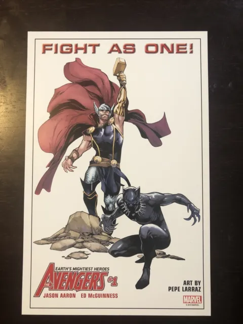 Avengers 1 Fight As One Pepe Larraz Print 2018 Thor Black Panther