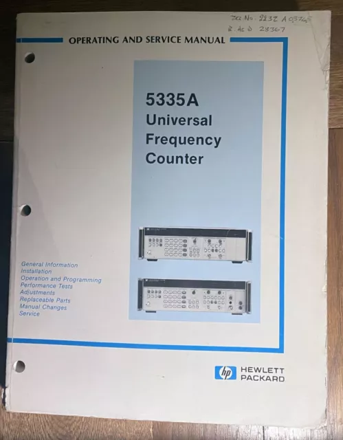 HP 5335A Universal Frequency Counter Operating and Service Manual 1980