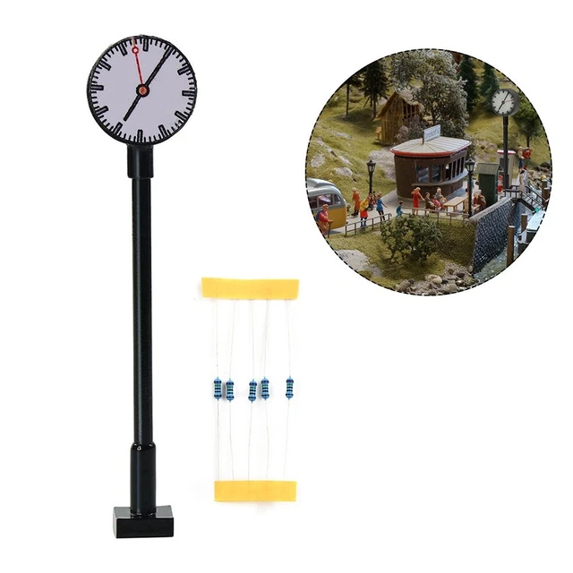 ENHANCE YOUR MODEL Railway Layout with LED Platform Clock Lamp Warm