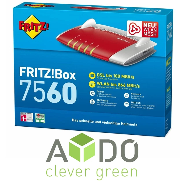 Modem FritzBox 7560 VDSL – 4 Porte Gigabit, Mesh WiFi, Dual Band, Usato Garantito