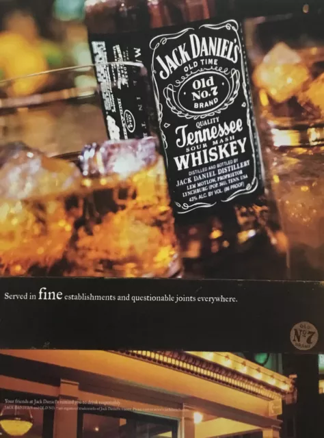 Jack Daniels Old No. 7 Brand Tennessee Sour Mash Whiskey PRINT ADVERTISEMENT