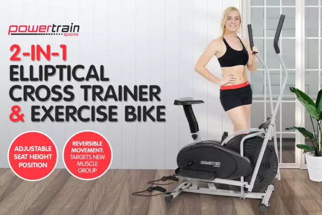 Powertrain Elliptical Cross Trainer Exercise Bike Machine Home Gym Bicycle 2