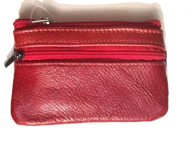 Coin wallet Women's Men Mini Small Real leather bag pouch Key purse zip
