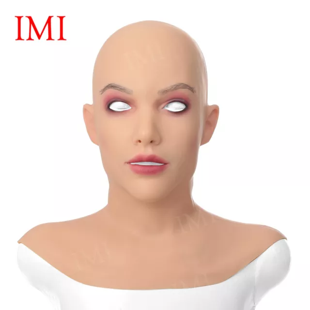 IMI Realistic Silicone Female Mask With Makeup Full Face Masks For Crossdresser