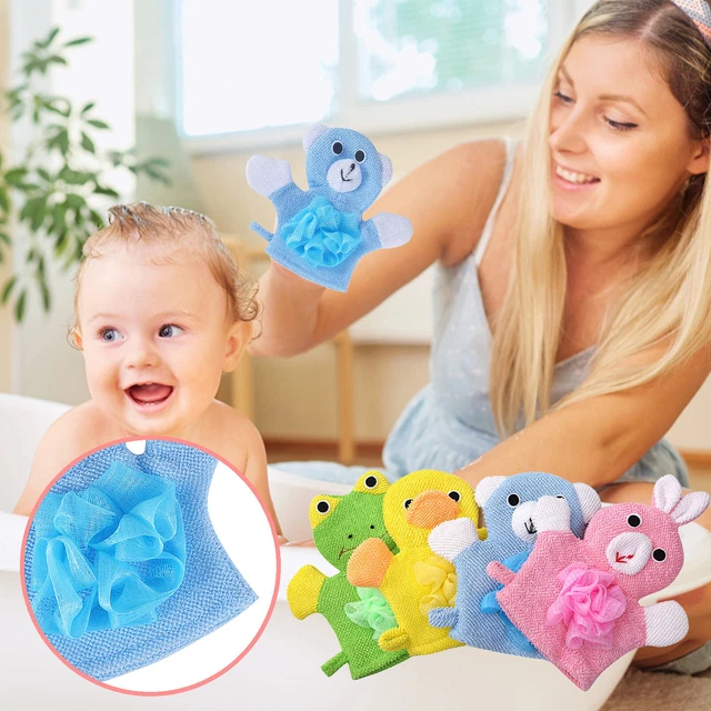 Cute Baby Bath Towel Plush Animal Shower Wash Bathroom Shelves with Towel Bar