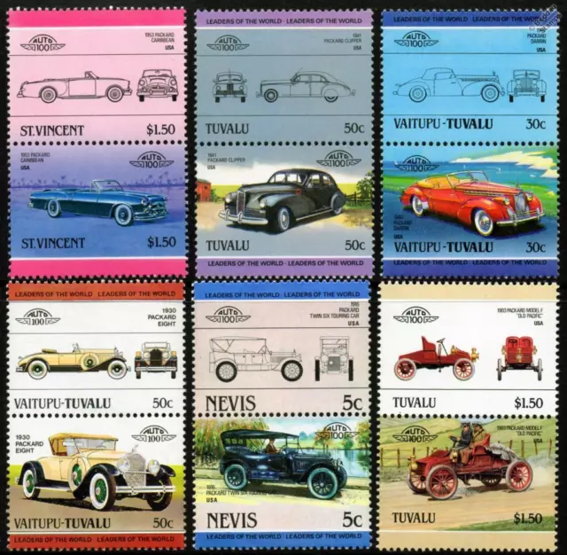 PACKARD Collection of 12 Car Stamps (Auto 100 / Leaders of the World)