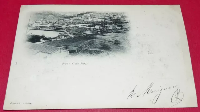 Cpa Carte "Nuage" 1900-1903 Jean Geiser Colonies France Algerie Oran Vieux Port
