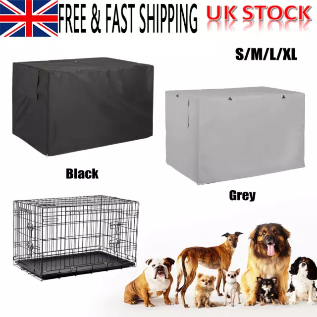 S-XL Dog Cage Crate Cover Small Medium Large 210D Oxford Heavy Duty Sun Proof #
