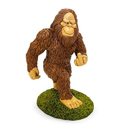Kwirkworks Garden Gnome - Sasquatch Bigfoot Middle Finger Lawn Statue Figurin...