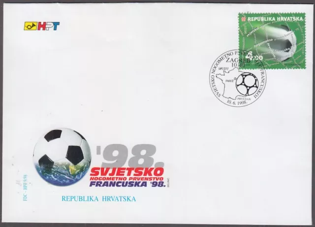 CROATIA Sc # 366 FDC - CAMPEONATOS MUNDIALES DE FÚTBOL 1998