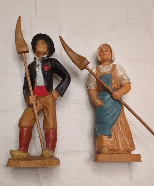 Grand Santon De Provence Artisanal - Paysanne En Terre Cuite - Hauteur 27 Cm
