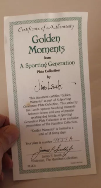 Vintage Golden Moments Jim Lamb Hamilton Collection Sporting Generation Signed 2
