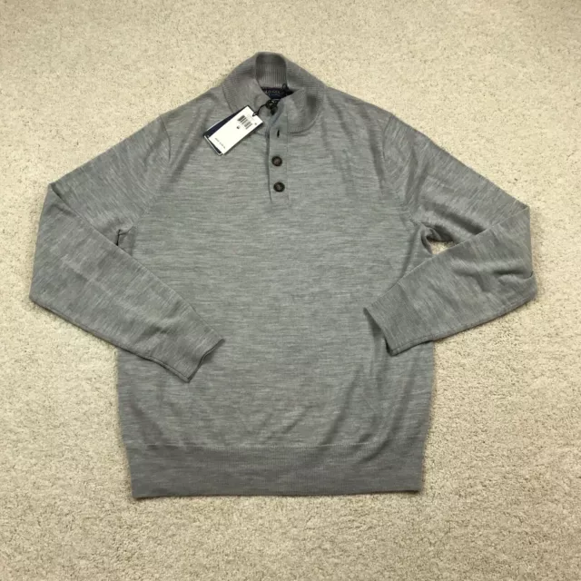 Polo Golf Ralph Lauren Merino Wool Pullover Sweater Mens Medium Gray New