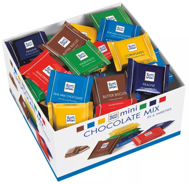 Ritter Sport mini cioccolato colorato mix scatola cioccolato snack 1,3 kg NUOVO MHD 12/23